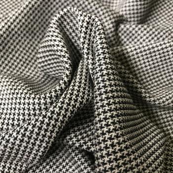Hilco Jacquardjersey  Blandford Hahnentritt weiß schwarz